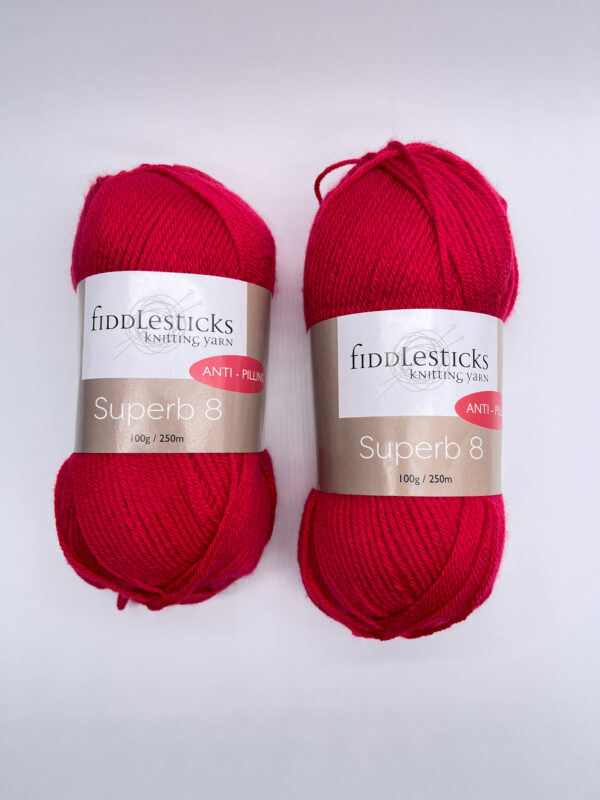 Fiddlesticks Superb 8 Ply Bright Pink Wool