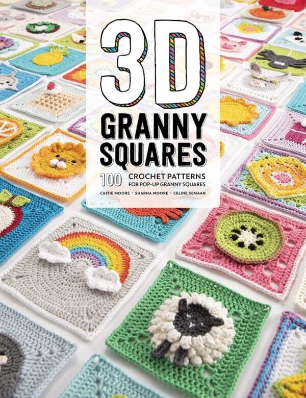 3D Crochet patterned granny squares