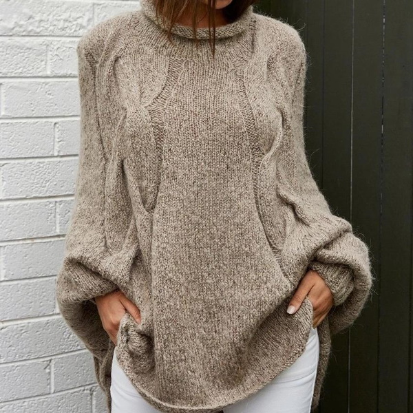 hayes cable poncho beige